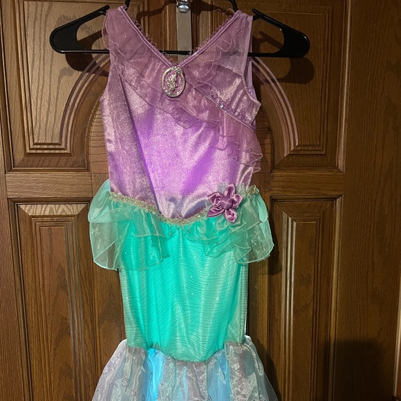 Disney Princess Ariel Little Mermaid Green and Purple Frill Dress Up Costume - Picture 2 of 6